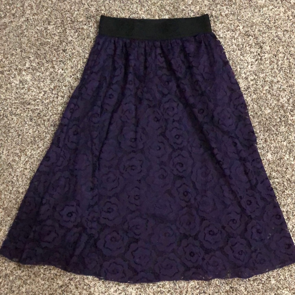 XXS Plum floral lace LuLaRoe skirt